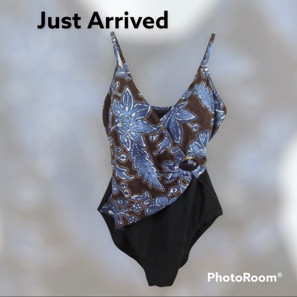 Blue Floral Swimsuit - Picture 1 of 11